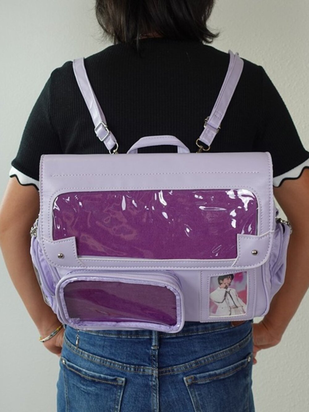 Lavender Ita Bag Backpack Crossbody Y2K Kawaii Anime Pin Display Shoulder Itabag